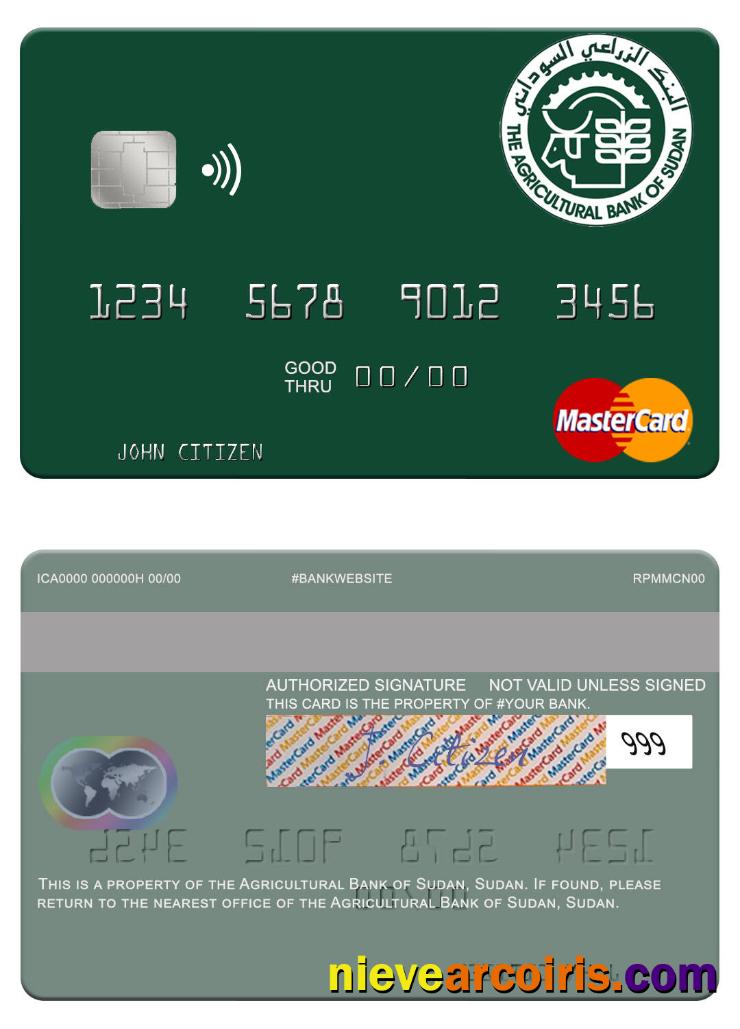 Sudan The Agricultural Bank of Sudan mastercard